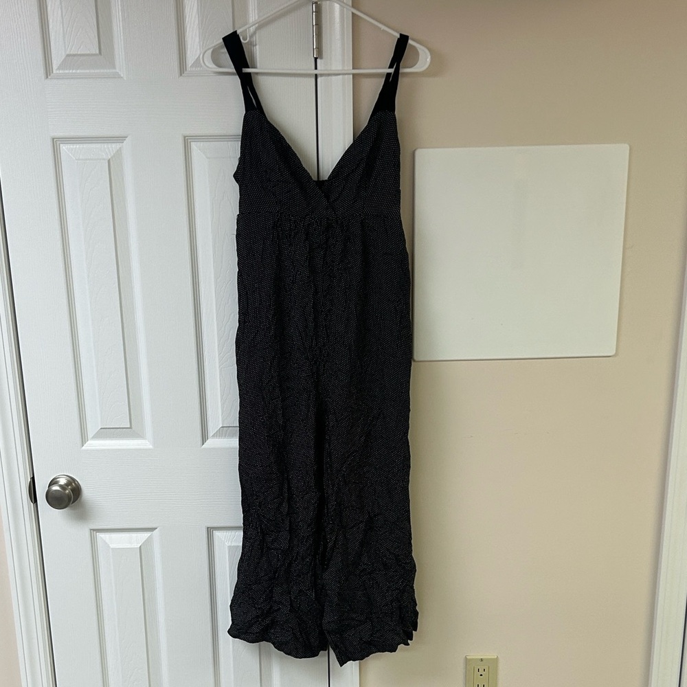 NWT Volcom Black Sleeveless Polka Dot Call in Slick Romper Jumpsuit